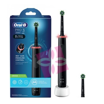 Procter & Gamble Oralb Pro 3 Black Spazzolino+ 2 testine