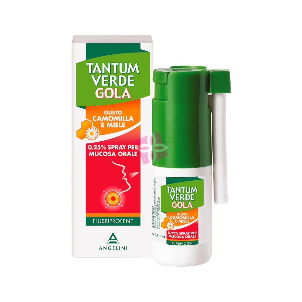 Tantum Verde Gola 0,25% Spray Per Mucosa Orale Gusto Camomilla E Miele 1 Flacone Pe Con Pompa Dosatrice Da 15 Ml