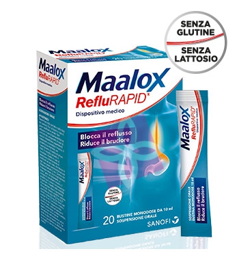 Sanofi Aventis Linea Apparato Gastrico Maalox RefluRAPID 20 Buste alla Menta