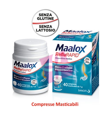 Sanofi Aventis Linea Apparato Gastrico Maalox RefluRAPID 40 Compresse Masticabil