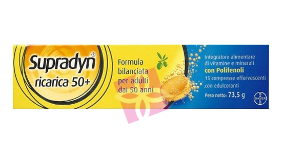 Supradyn Linea Vitamine e Minerali Ricarica 50+ Over 50 Integratore 15 Compresse