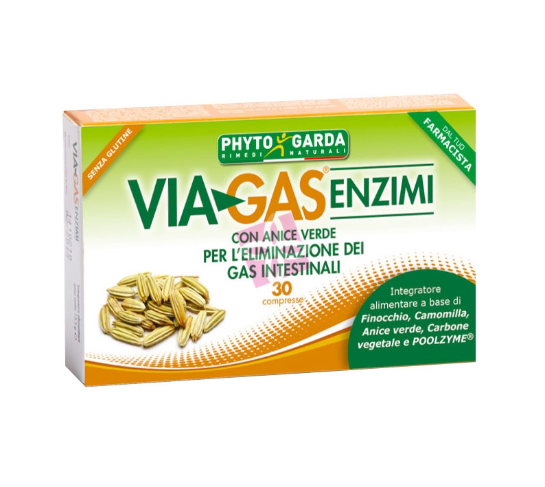 Phyto Garda Linea Intestino Sano Via Gas Enzimi Integratore 30 Compresse